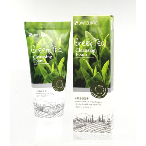 [3W CLINIC] Пенка для умывания натуральная ЗЕЛЕНЫЙ ЧАЙ Green Tea Foam Cleansing, 100 мл